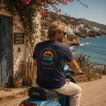 Camiseta azul waves palm