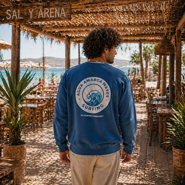 Sudadera azul waves