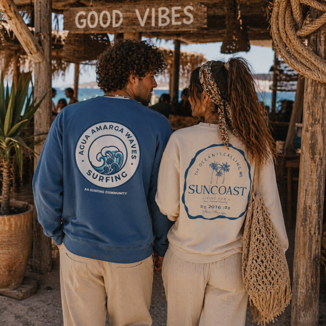 Sudadera azul waves