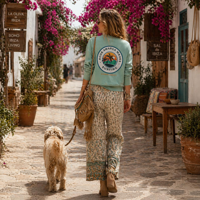 Sudadera Waves palm verde